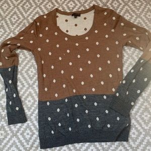 Two-toned polka dot sweater